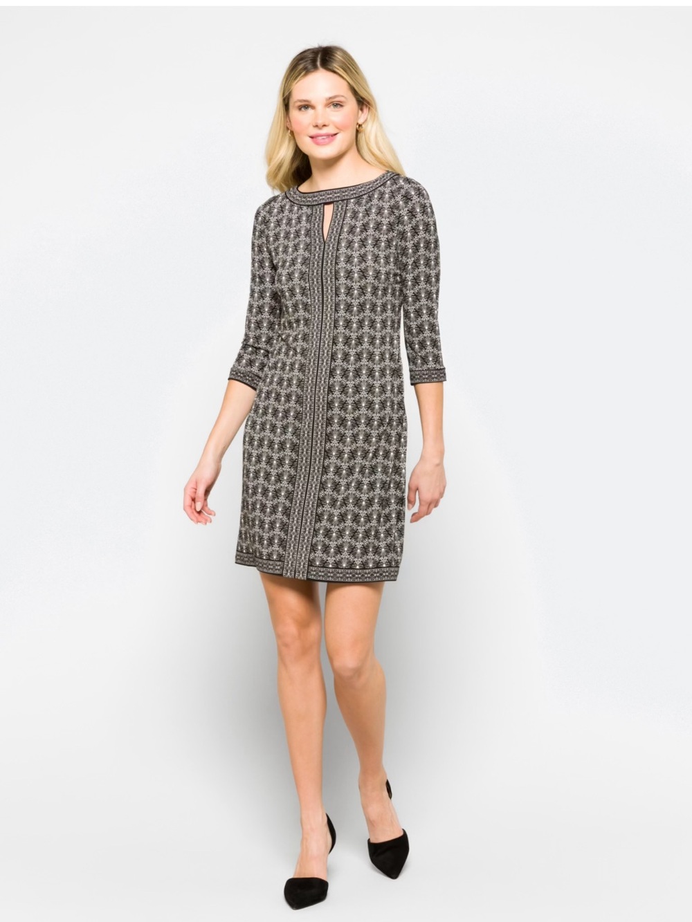 WISP Marnie Knit Mini Dress - Black and Cream